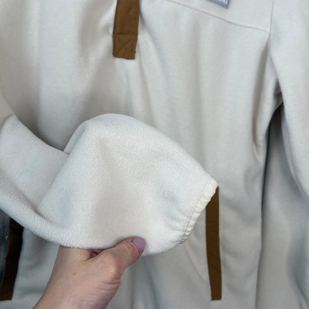 Columbia Fleece Pullover Cream Tan size Medium - Picture 8 of 11